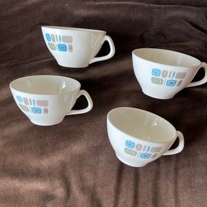 Canonsburg Temporama Duragloss teacups- set of 4- vintage mid century